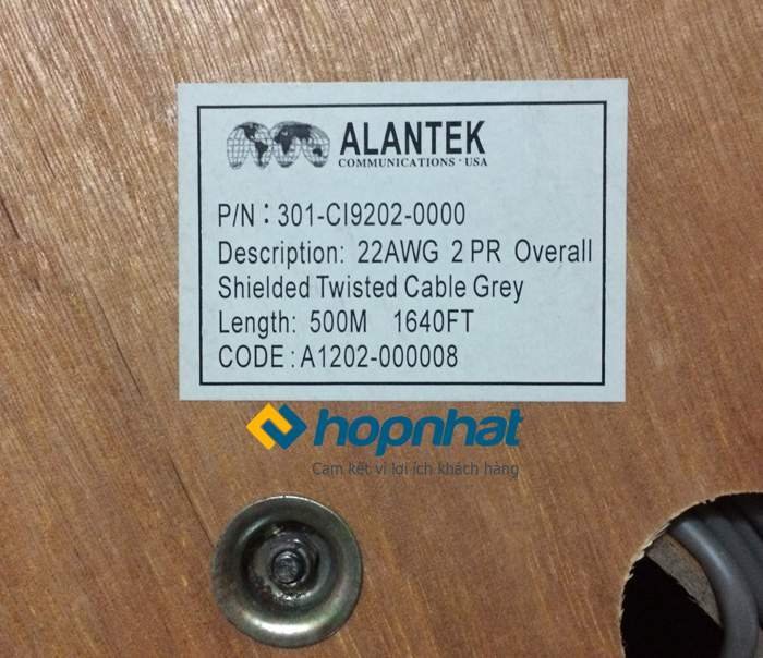 Cáp điều khiển Alantek 22AWG 2PR (301-CI9202-0000)