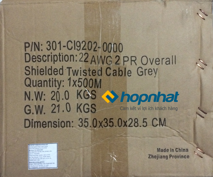 Cáp điều khiển Alantek 22AWG 2PR (301-CI9202-0000)