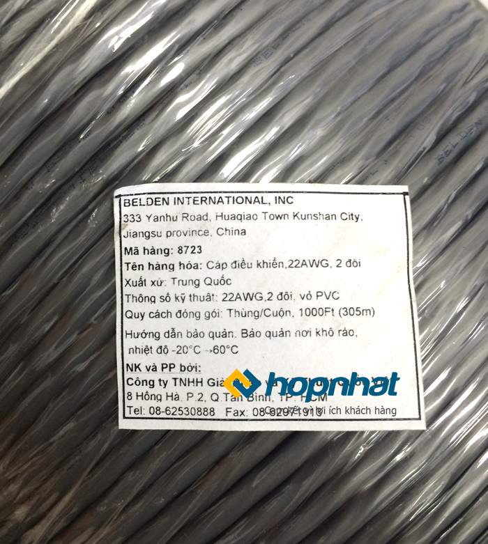 Cáp điều khiển Belden 22AWG 2PR (8723)