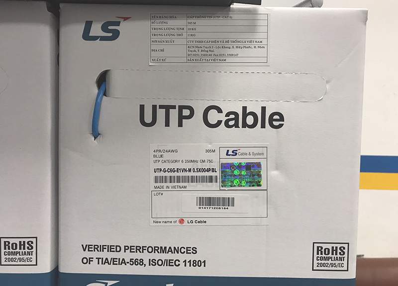 Cáp mạng Cat6 LS UTP 8 sợi chính hãng giá tốt