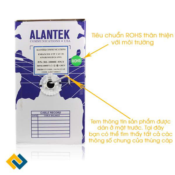 Dây cáp mạng Alantek Cat5e FTP chính hãng